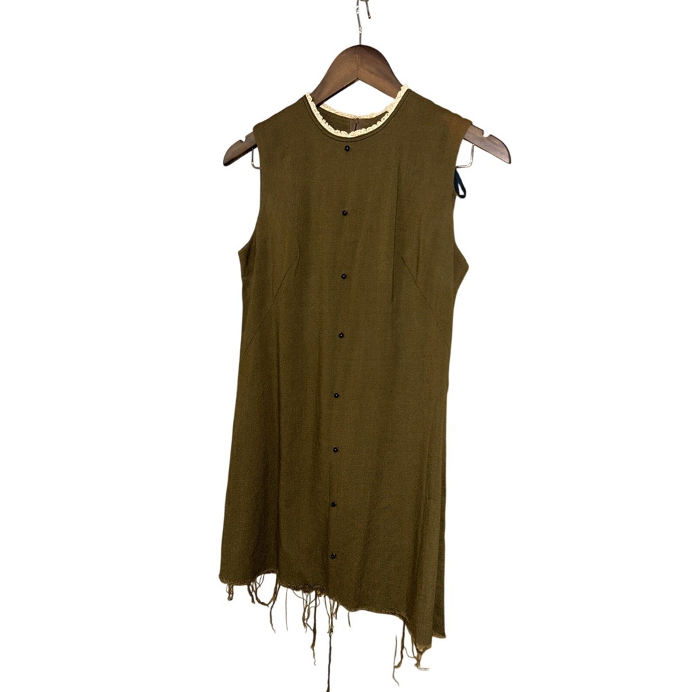 True‎ Vintage Gay Gibson moss colored gogo mod  Dress S/m Talon Zip